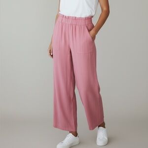 Thread & Supply Wide-leg Paperbag Waist Pants Mauve Dusty Rose Lyocell Large‎